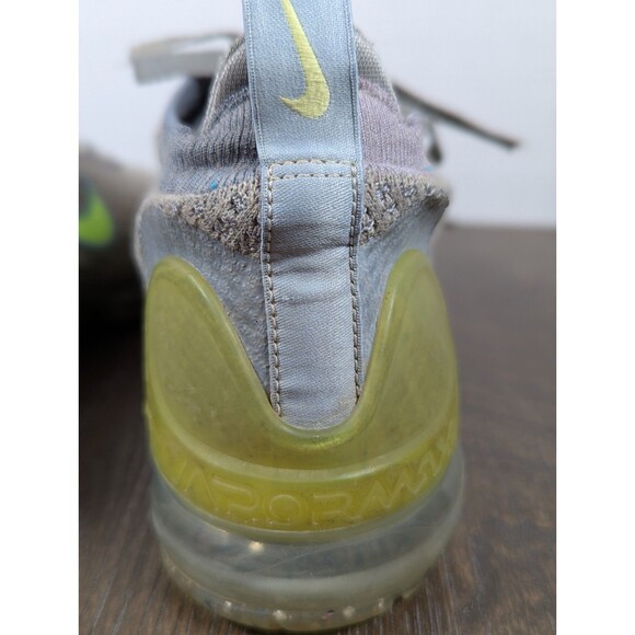Nike Air Vapormax DH4084-003 Running Sneaker Shoes Mens 9 Gray Neon Green Knit - Picture 13 of 16